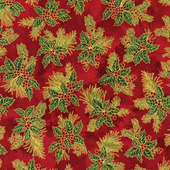Holiday Flourish Metallic 12 for Rob Kauffman 18345 3 Red