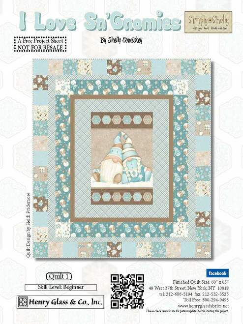 I Love Sn'Gnomies Quilt Kit by Shelly Comiskey for Henry Glass & Co