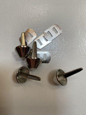 Bag Base Feet with Backs 15mm silver pack of 4