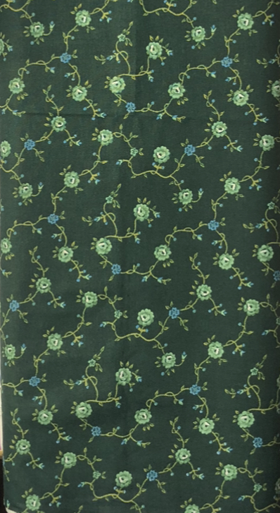 Quilters Cotton Flowers On Vine – Green