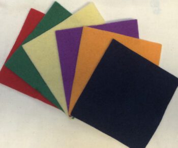 100% wool felt - 5" squares x 6 bundle