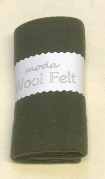 Moda 80% wool felt blend 50cm x 45cm -Khaki