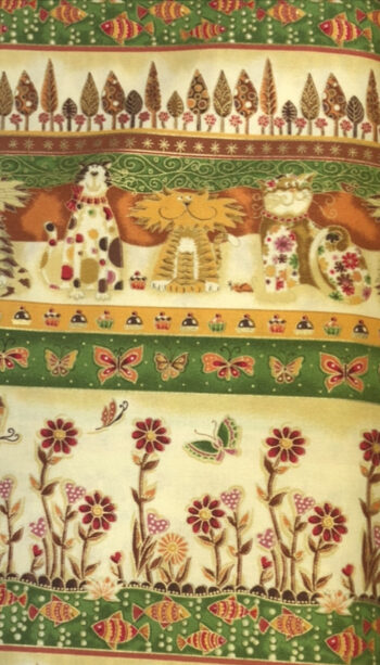 990 Fancy Cats 2 Borders Stripe For Makower