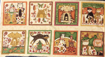 998 Fancy Cats 2 Large Squares For Makower
