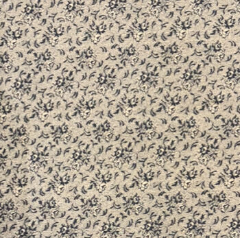 Black ditsy flowers on fawn background