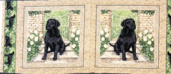 433 Black Labrador Cushion Panel by Makeower