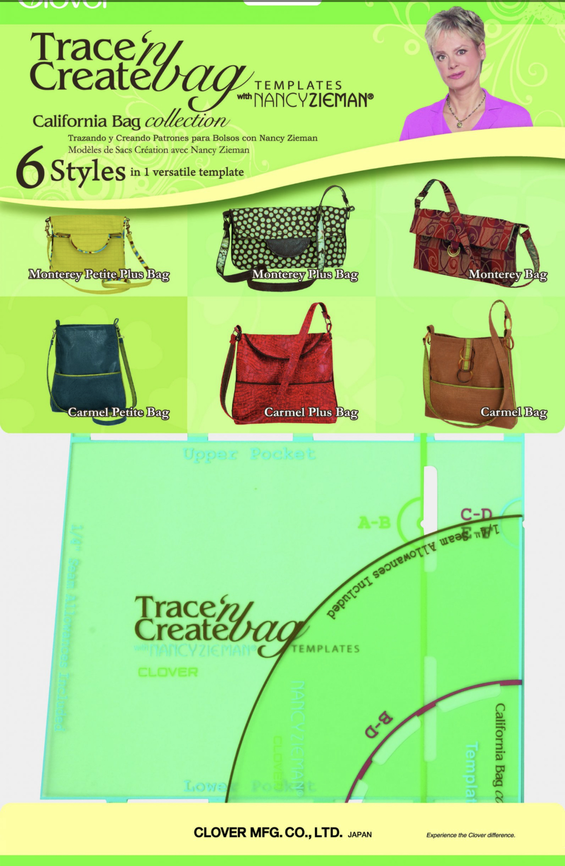 9509-Clover Trace 'n' create Bag Templates - California style