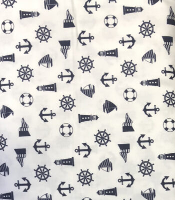 8574 - white Sailors Fabric By John Louden